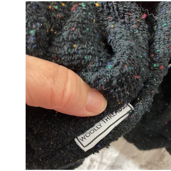 Woolly Threads USA Size Large Black Multi Color Flecks Sweater - Picture 6 of 8